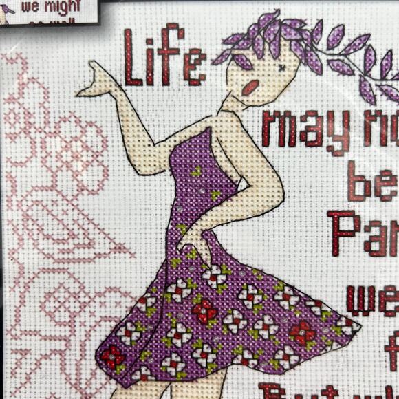 Might as Well Dance Party Counted Cross Stitch Kit 8x10 Design Works Made in USA - Picture 5 of 7